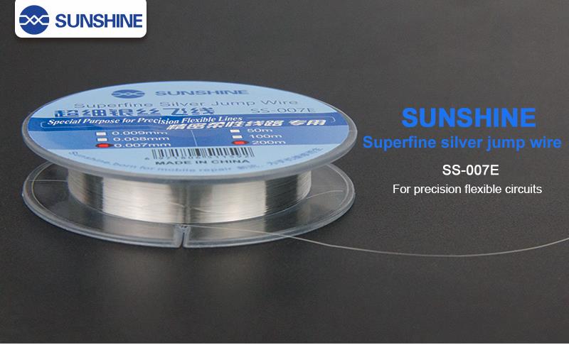 SUNSHINE SS-007E SILVER JUMP WIRE  /200m/0.007mm OR  0.008mm OR 0.009mm